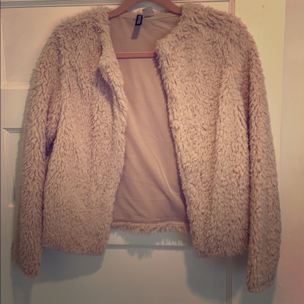 Faux fur light pink jacket